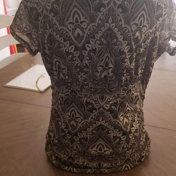 🦄Apt 9 / PM / Black and cream blouse - Picture 2 of 3